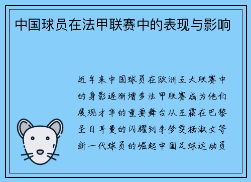 中国球员在法甲联赛中的表现与影响